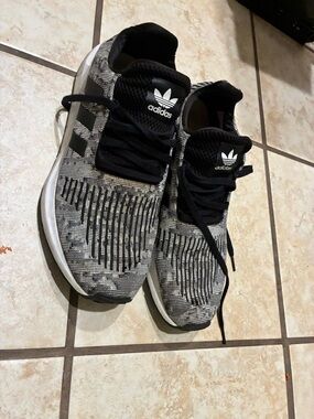 adidas Black & White Knit Running Shoes